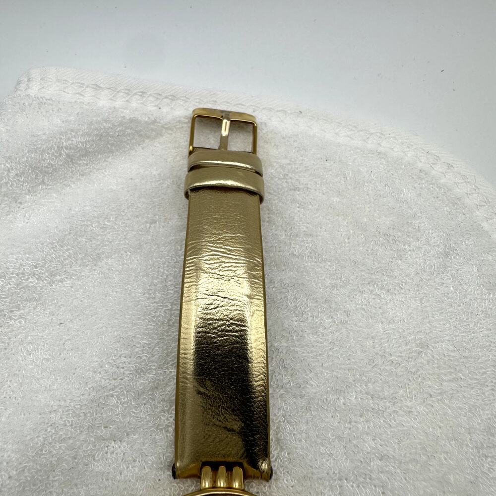 Elizabeth Taylor Gold Tone Rhinestone Bezel Women's Quartz Watch Metallic Strap - Picture 4 of 9